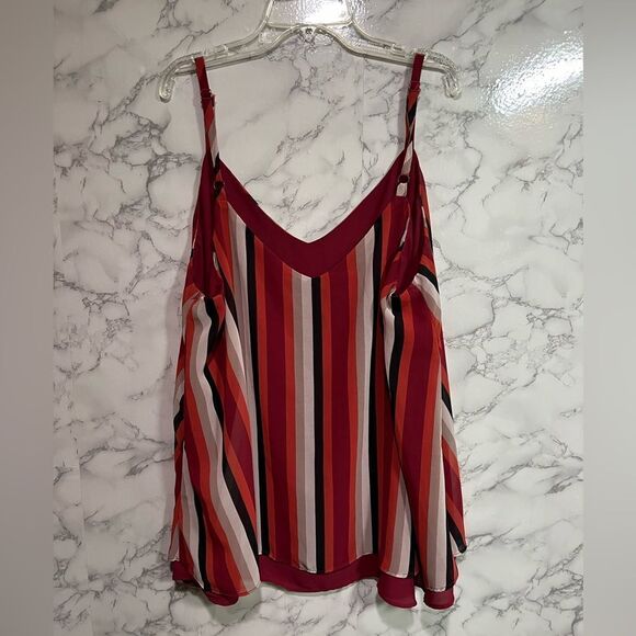 Torrid 1X Chiffon Stripe Double Layer Swing Cami - Picture 9 of 9